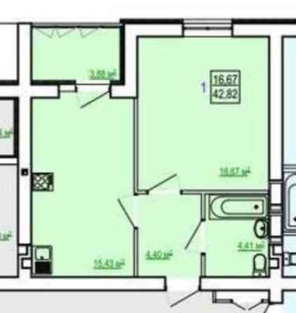 Продам 1 комнатную квартиру ЖК Сказка, Холодная гора, 43м2 VW Харків