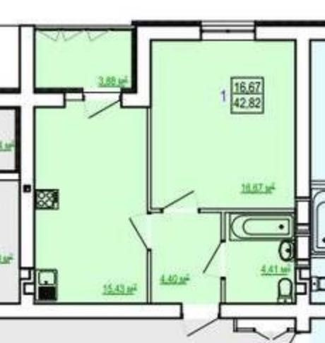 Продам 1 комнатную квартиру ЖК Сказка, Холодная гора, 43м2 VW Харьков - изображение 1