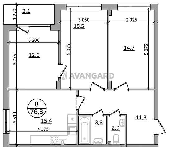 Продаж 3 кім 76 м2 Брюховичі Грінвуд 2 Briukhovychi