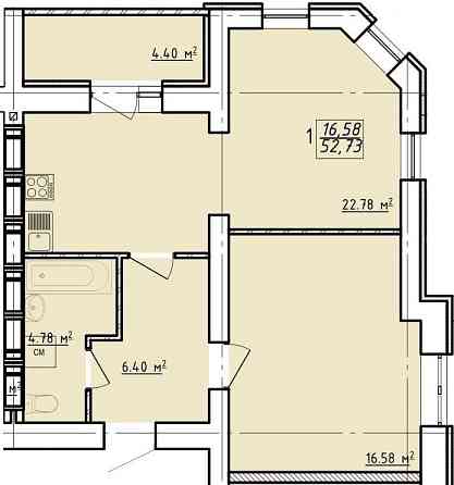 Продам крутую 1 комнатую квартиру ЖК Левада 2 53м2 VW Харків