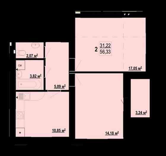 Продам 2 комн квартиру 57м2 ЖК Гидропарк J Харків