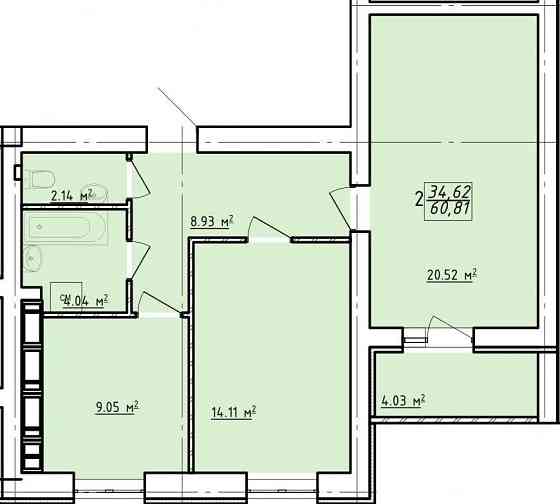 Продам 2 комнатную квартиру ЖК Левада 2 61м2 VW Харків