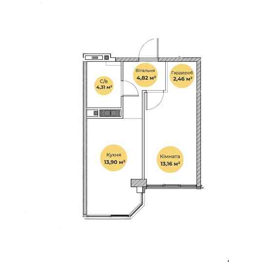 1-но комнатная квартира под чистовую отделку. 60% ремонта. Рассрочка Одеса