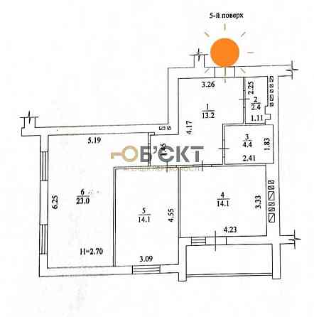 Продаж 2-кімнатної квартири, 74 м2, ЖК Мира-3, м.ХТЗ, Новобудова Харків