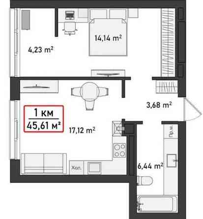 Продається 1-кім квартира з виглядом на річку по акційній ціні Івано-Франківськ