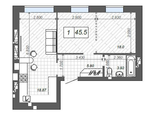 2-к квартира в центрі Ірпеня! Кухня 18 м2! Газове опалення! Іrpin - photo 8