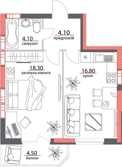 1-кімнатна квартира, продаж без комісії! Poltava - photo 3
