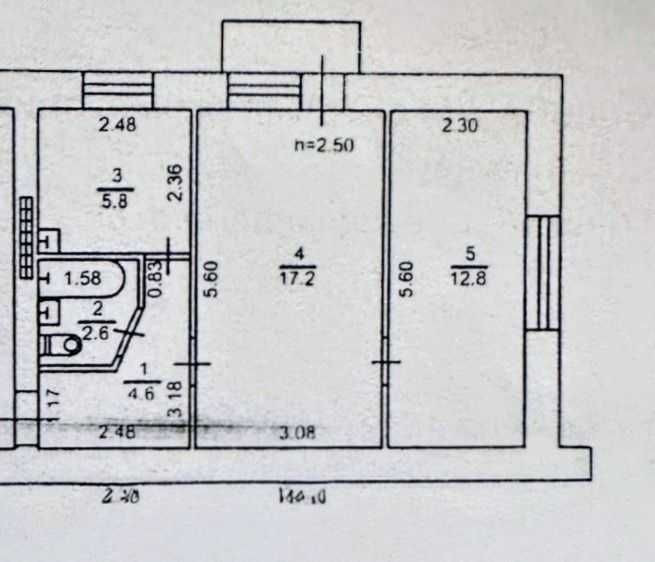 Стандартная 2 комн-44 метра. Центр. Хрущевка. Запорожская-Прохоровская Odesa - photo 1