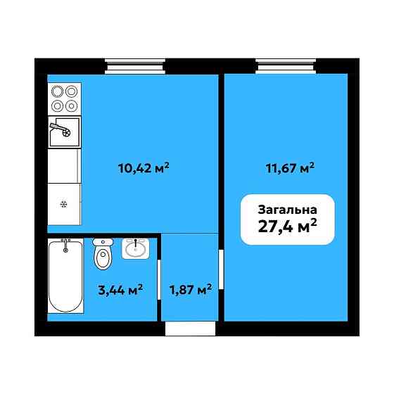 Софіївська Борщагівка Квартира з Газом та Документами від Забудовника Sofiivska Borshchahivka
