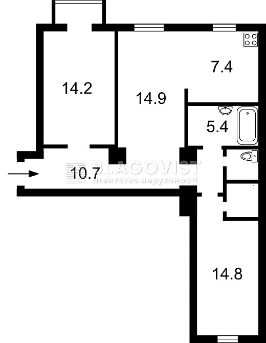 Центр продаж 3-кім-ої квартири Чикаленка Євгена 2-4/7 Хрещатик Київ - зображення 3