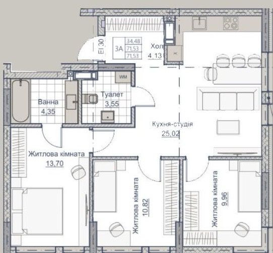 Видова 3 кімнатна квартира в ЖК « А+ Я» Kropyvnytskyi - photo 1