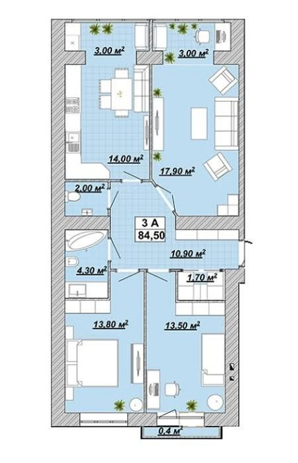 Трикімнатна квартира, ЖК Княгинин Іvano-Frankivsk - photo 1