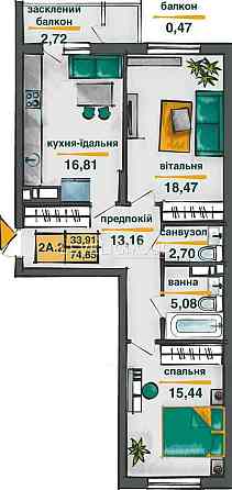 Продаж 2-кім. квартири. м. Сирець. ЖК Сирецькі Сади Kyiv