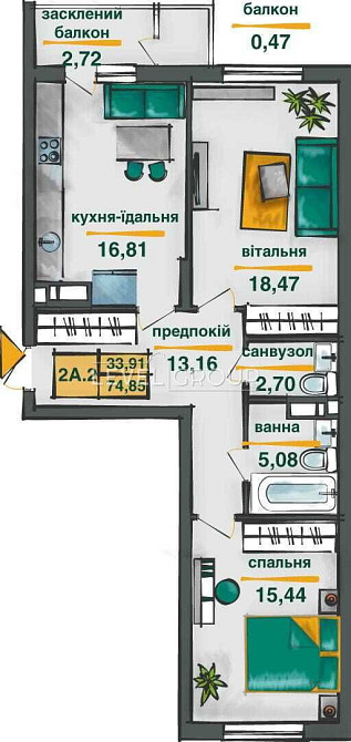 Продаж 2-кім. квартири. м. Сирець. ЖК Сирецькі Сади Kyiv - photo 2
