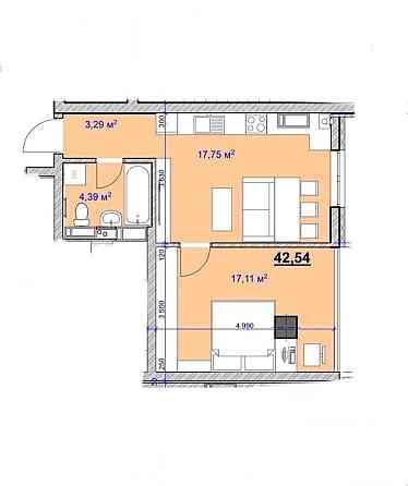 Терміново 1 кім кухня-студія 740 доларів м2 Іvano-Frankivsk