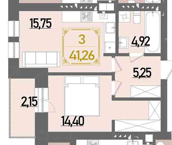 1-кімнатна квартира з протирадіаційним укриттям/газ/паркінг/балкон Rivne