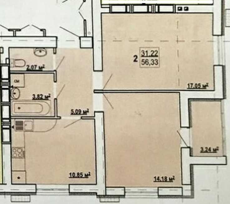 ЖК ГИДРОПАРК продам  2-комн квартира 56,3м2 в обжитом доме MV Kharkiv - photo 1