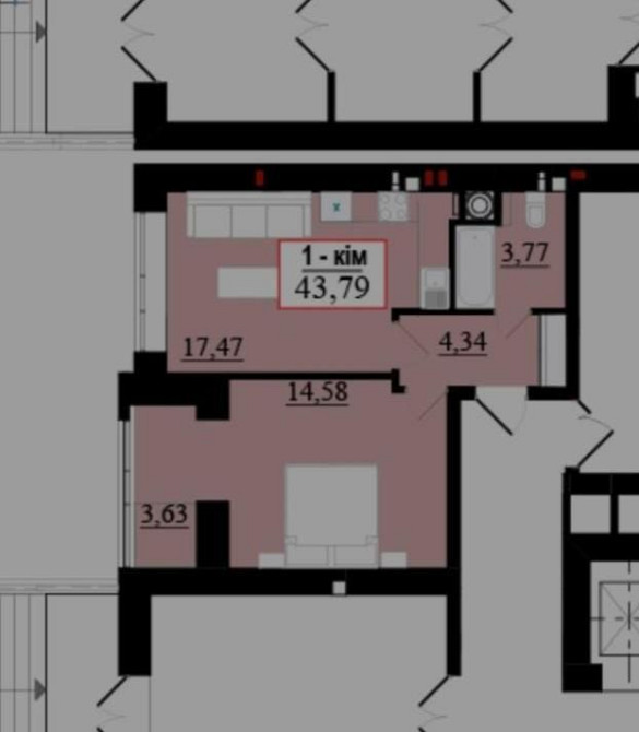 Продам 1-кімнатну квартиру в новому ЖК, Парковий Івано-Франківськ - зображення 2
