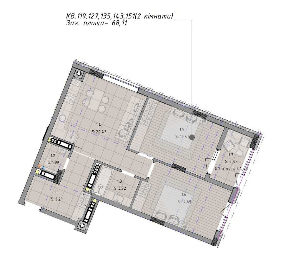 Продаж 2 кім.квартири в новобудові ЖК Кленовий двір Львов - изображение 5