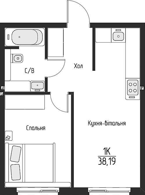 БЕЗ % Продам однокімнатну квартиру від забудовника. Розстрочка Білогородка (Київська обл.) - зображення 2