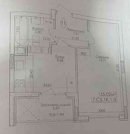 Буча 1к квартира, ЖК Нова Буча, Газ, 35.2 м2. Bucha