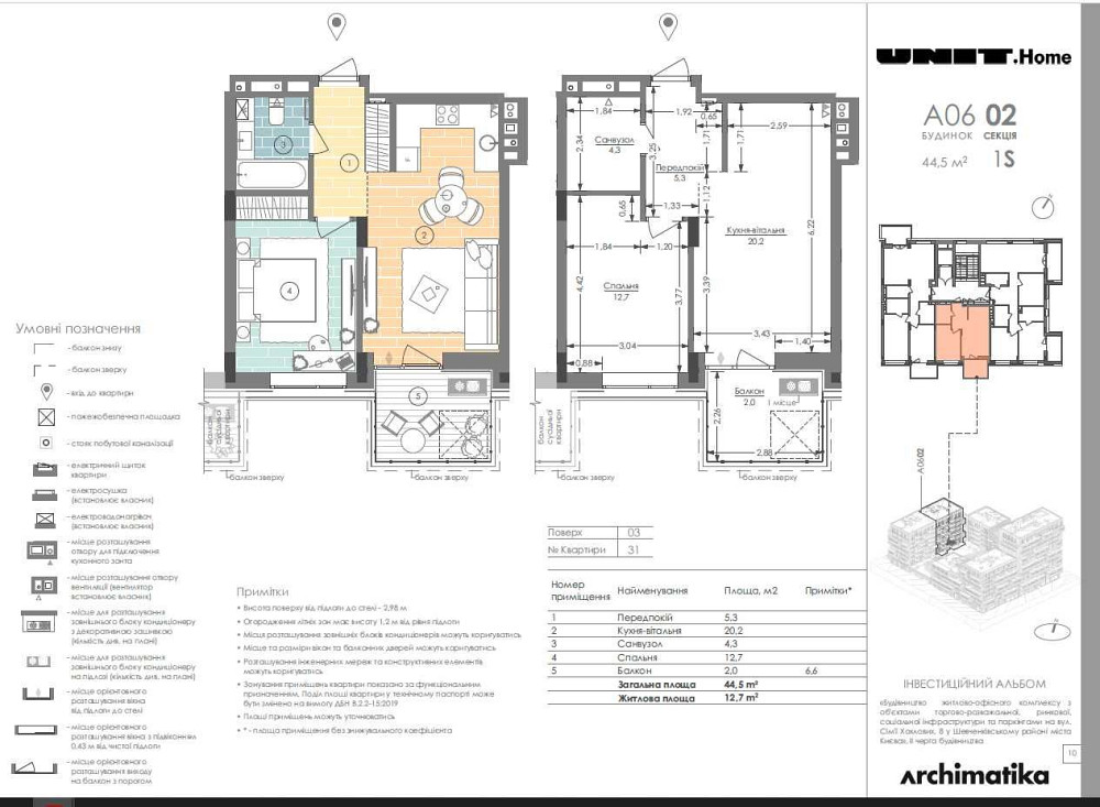 Unit Home Продаж/перепоступка, 44, 5м2,Київ, правий берег Київ - зображення 1