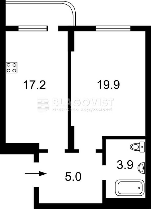 Продаж 1-кім навпроти парку вул Печерська 6 Чайки ЖК Брест-Литовський Чайки (Киевская обл.) - изображение 2