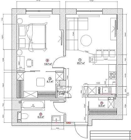 Без% 53м2 ЖК Новопечерский Квартал №5 без ремонту Фортечний тупик 7-Б Київ