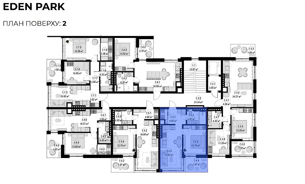 Однокімнатна квартира Винники 45 мкв 2 поверх секція 1 Винники - зображення 7