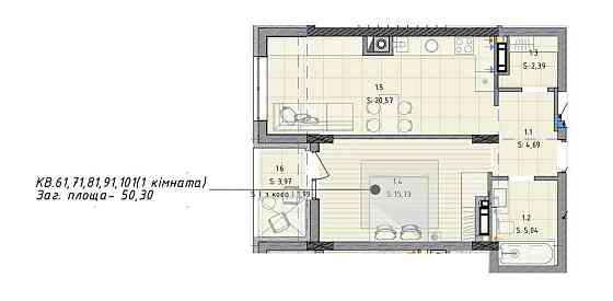 Продаж 1 кім.квартири в новобудові вул. Шевченка Львів