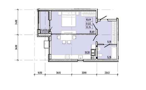 Однокомнатная квартира с большой лоджией на 5ст.Фонтана Odesa