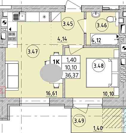 Затишна 1к квартира, Ірпінь, Без комісії, ЖК Бургундія-3 Ірпінь