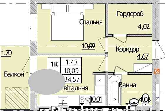 Затишна 1к квартира, Ірпінь, Без комісії, ЖК Бургундія-3 Іrpin