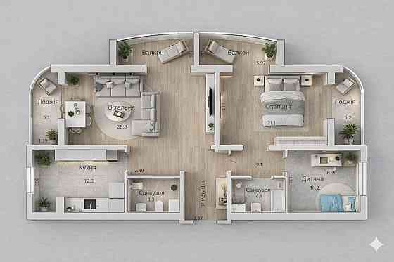 3К Новобудова Центр | 105м² | Нижче ринку Хмельницкий