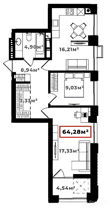 2 кім. квартира бізнес-класу вул. Бельведерська | Центр | Ярко-Центр Ивано-Франковск - изображение 3
