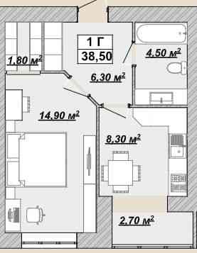 Продається 1-к.кв сучасному житловому комплексі ЖК «Княгинин». Ивано-Франковск