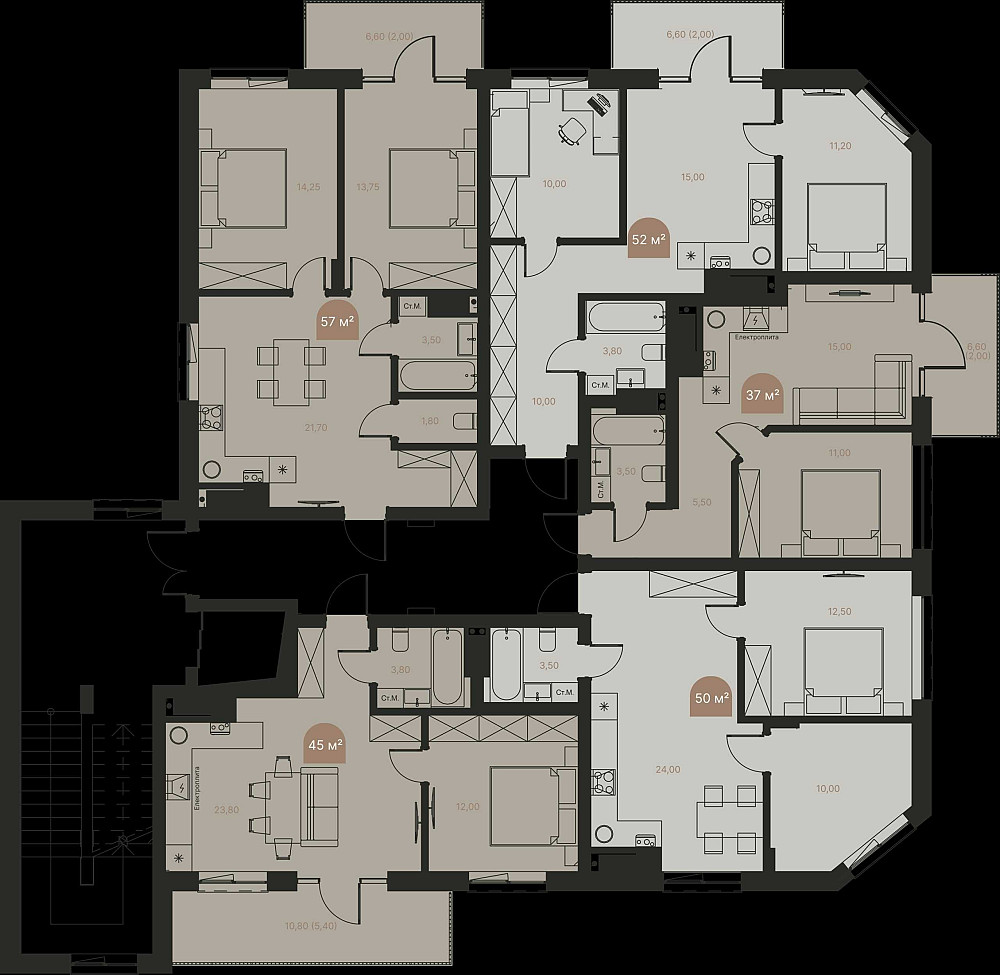 1к квартира 37 кв. м в ЖК LUMEN, центр міста Rivne - photo 4