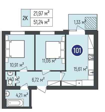 Продам 2к квартиру 51 м2 кухня студія з балконом Бургундія 3 Ірпінь Ирпень