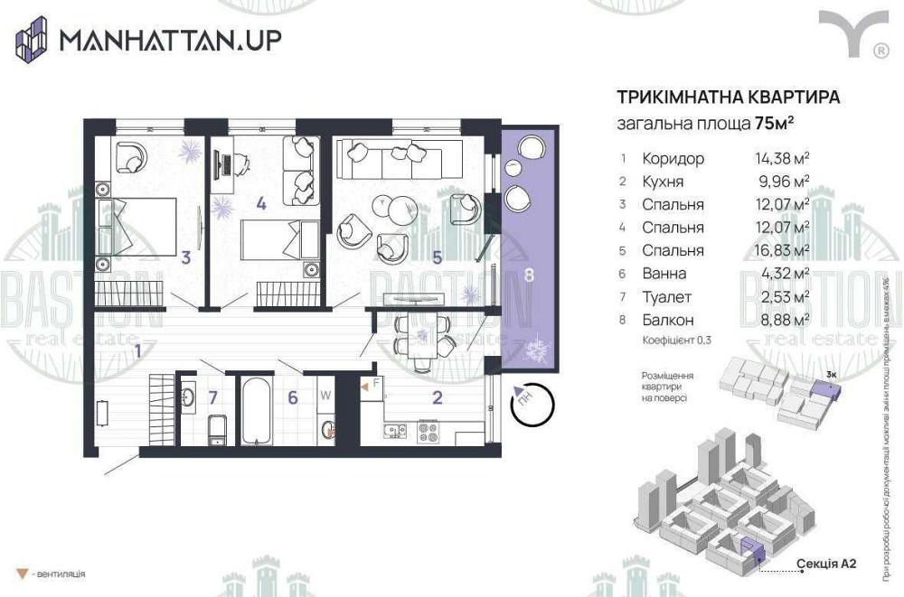 ШИКАРНА Сучасна 3- кімнатна квартира біля Озера Івано-Франківськ - зображення 2