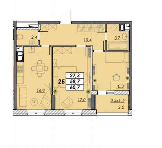 2к квартира в рассрочку на выгодных условиях. 750 у.е/кв.м. Одеса