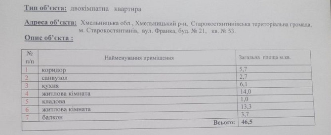 Двокімнатна квартира Староконстантинов - изображение 2