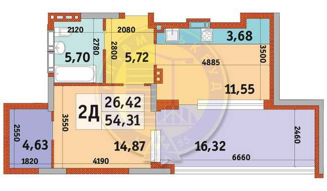 Пуща Водица. Квитки Цисык 32 (Квітки Цісик). 2К-54,6м. Терраса 16м. Київ - зображення 1