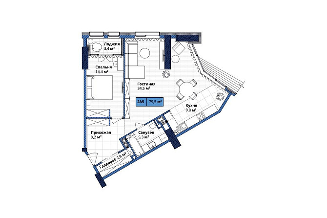 Велика 2-кімнатна квартира 79м2, продаж у ЖК Manhattan City, без% Київ - зображення 2