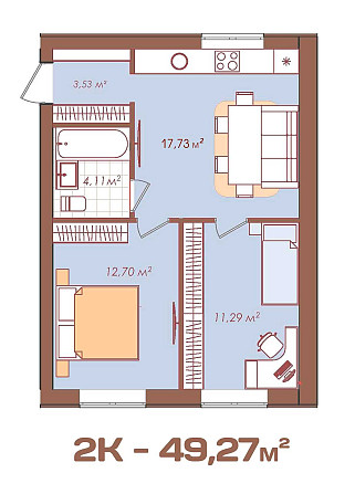 Акційна ціна! Квартира 49,27 м² від забудовника у ЖК Smart Residence Святопетрівське (Києво-Свят.р-н) - зображення 2