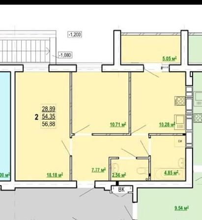 ЖК ПЕРЕМОГИ-2, продаж 2 кім. квартири 57m2, будинок зданий, Олексіївка Харьков - изображение 2