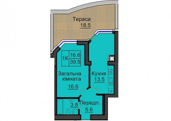 Продам 1к квартиру 45м2 с террасой  ЖК София Резиденс от Мартынова Софіївська Борщагівка - зображення 1