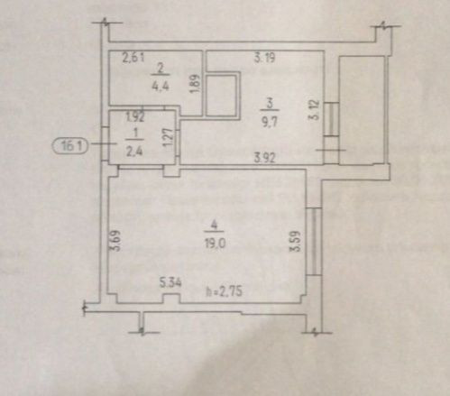 Продаж 1 кім. кв. 38 кв.м. Центр міста Черкаси - зображення 5