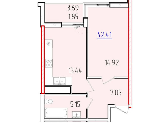 1 комн 43м в 60 Жемчужине на Краснова, дом готов, ключи в декабре. Одеса - зображення 2