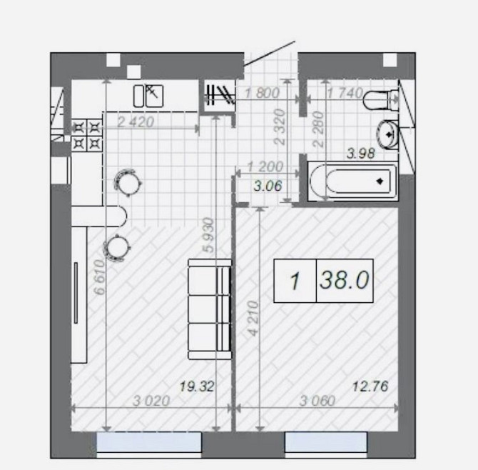 Евро 2кк НовіМетриЦентр 38 м2 Ирпень - изображение 2