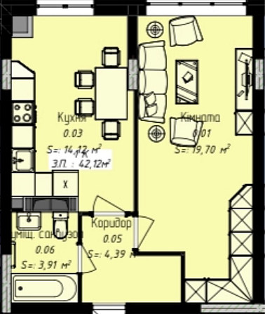 Готова 1-но кімнатна (42,12 м²) в розтермінування під 0% на 2 роки! Каменец-Подольский - изображение 5